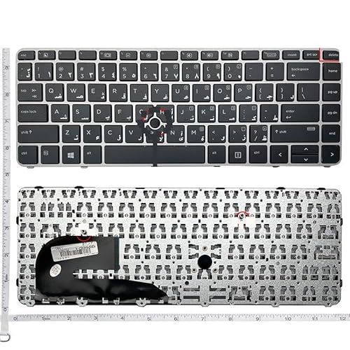 HP EliteBook 840 G3 745 G4 848用 US/RU/SP/FR/BR/AR 英語バックライトキーボード NSK-CY2BV 14u(Grey)