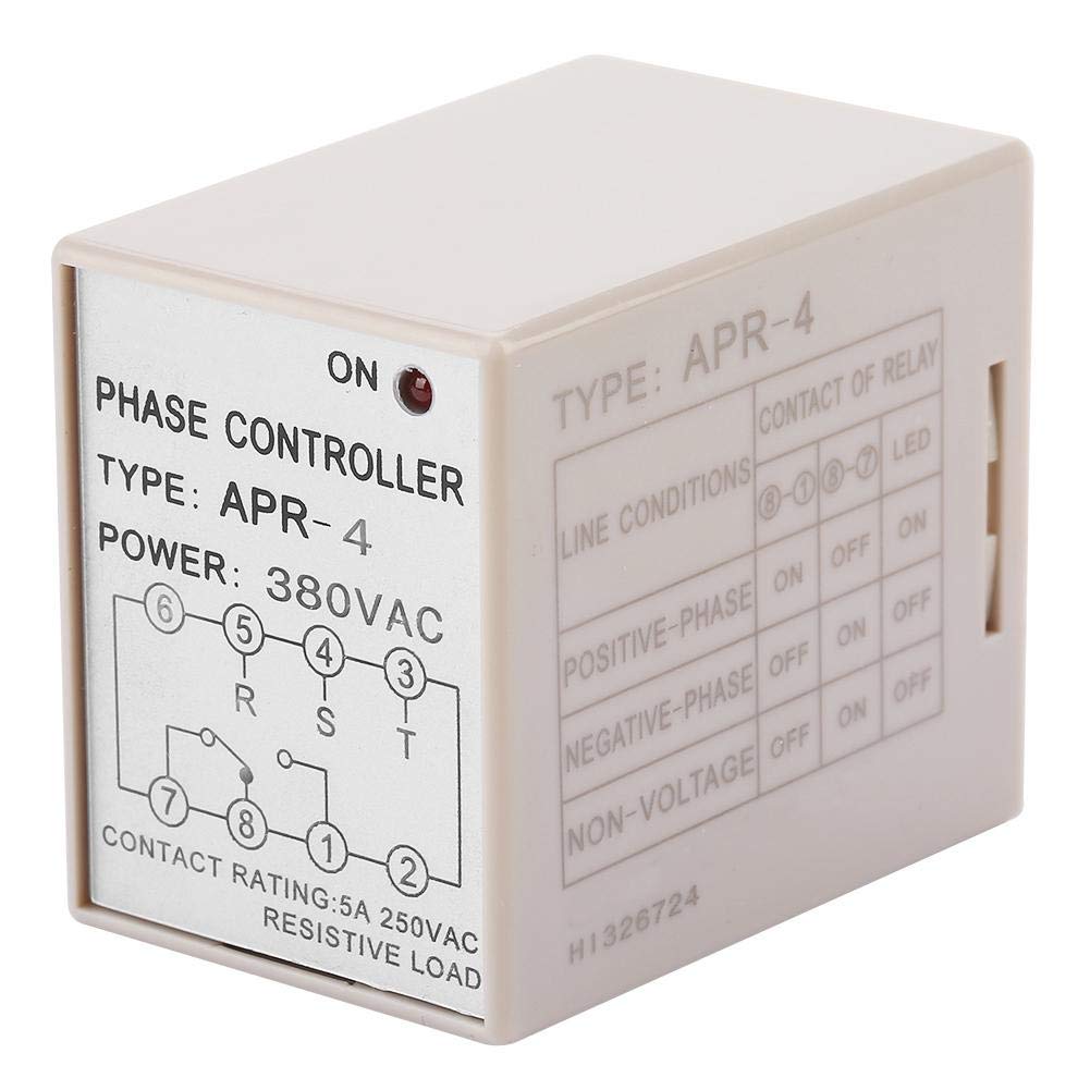 Phase Sequence Relay, APR-4 Phase Loss Reverse Protection Relay Phase Sequence Controller 10A 220/380VAC diode Generator Phase Sequence Relay (380VAC)
