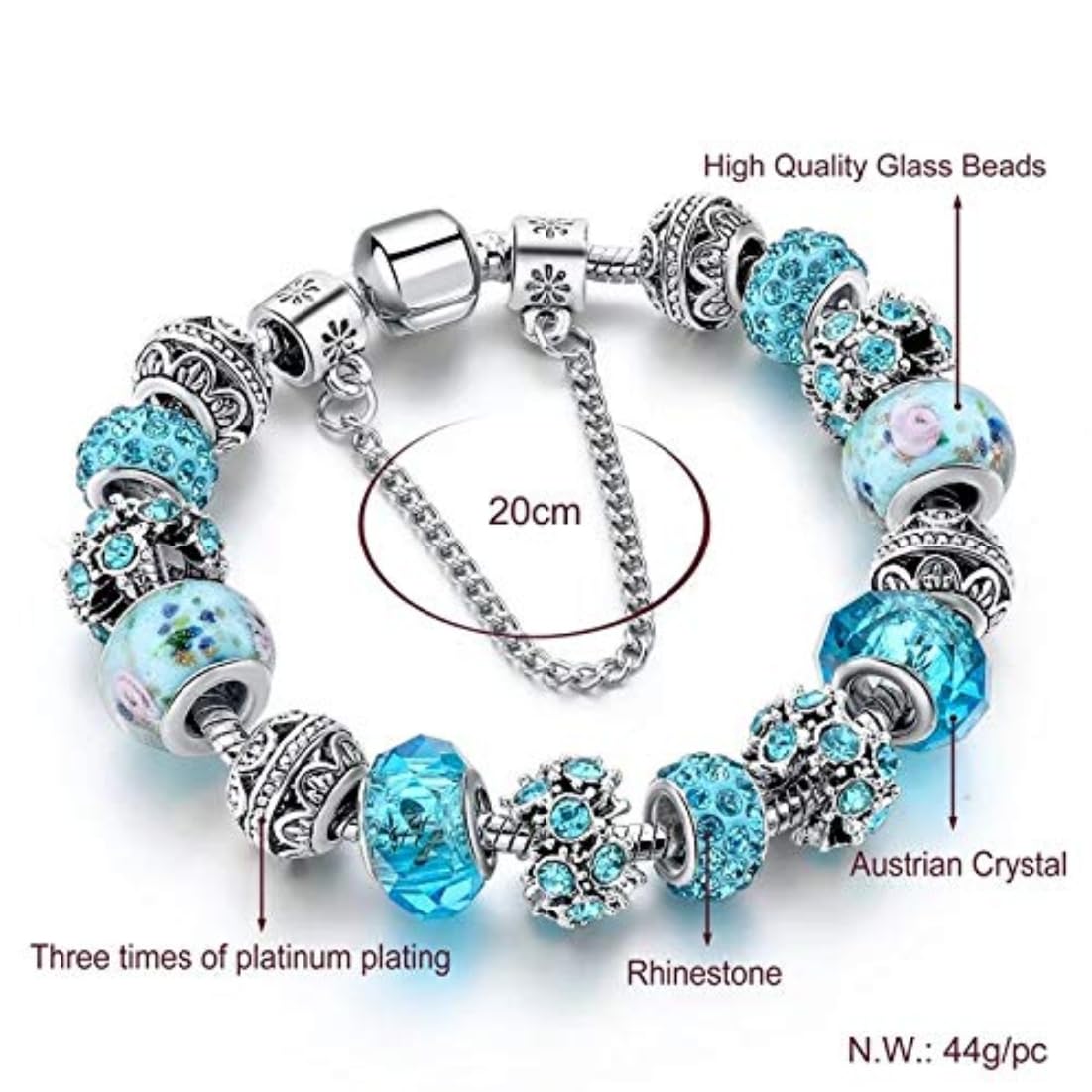 Oxidised Crystal Bangle Bracelet Jewelry for Women