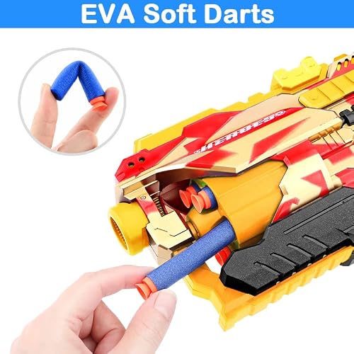 Toy Gun For Iron Man 5 6 7 8+ Years Old Boys Toys - Kids Role Play Toy Shooting Game Toy For Kids Teens Adult With 20 Elite Darts 6-Dart Rotating Barrel Tactical Rails Combine With Nerf Guns #TOP2