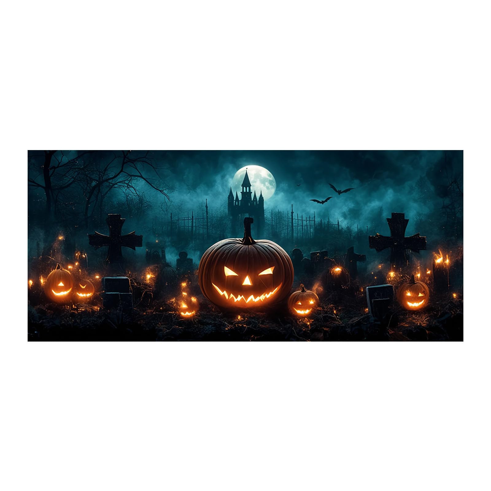 Letrero de Halloween para garaje, grande para exteriores, para fiestas, diseño de calabaza espeluznante, resistente, doble