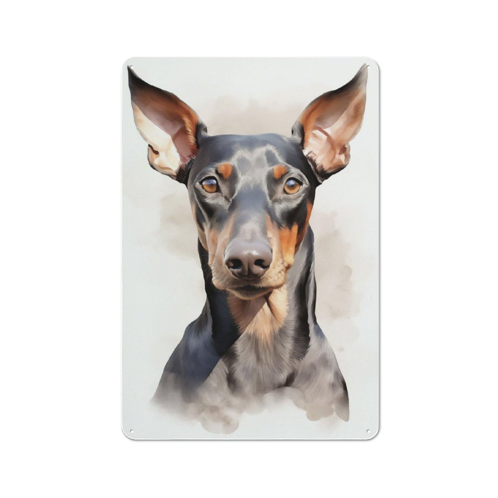 Junmoney Doberman Pinscher Dog Tin Sign 30X20cm With For Workshop Wall, Vintage Decor, For Metal Sign Collectors, For Garage And Workshop Walls