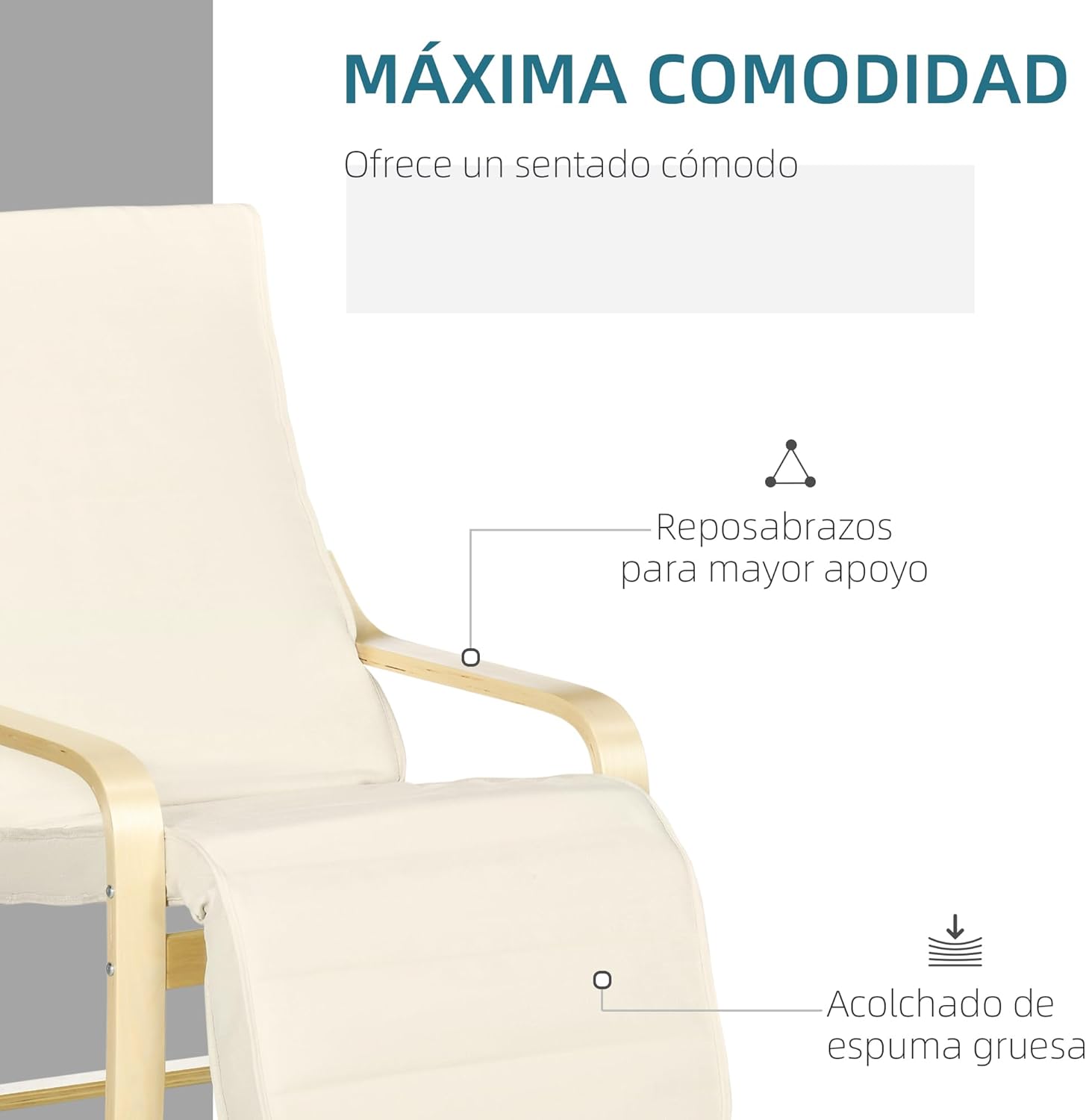 HOMCOM Lounge Chair with footrest extended