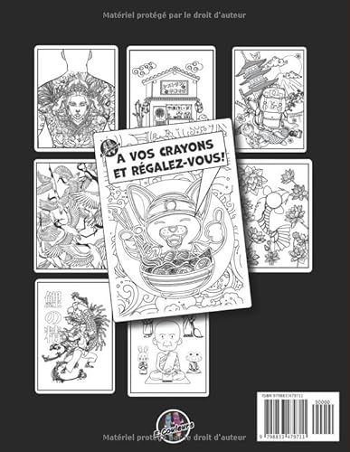 100 illustrations Japonaises et Asiatiques, Livre de coloriage Adultes et Ados: Découvrez un univers