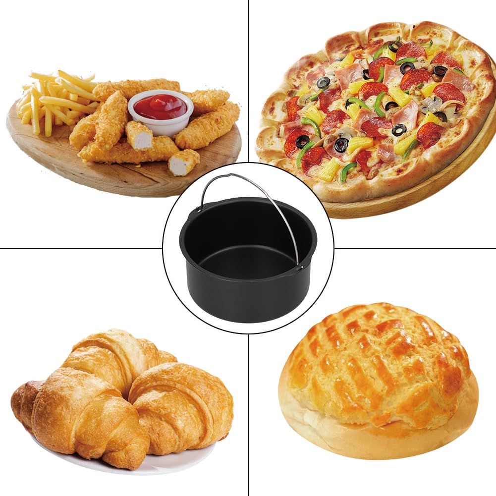 Moule à Gâteau Tonneau Leopacat Pour Air Fryer – Anti-adhésif Rond En Acier Au Carbone – Pizza, Frittatas, Lasagnes, Desserts Parfaits !