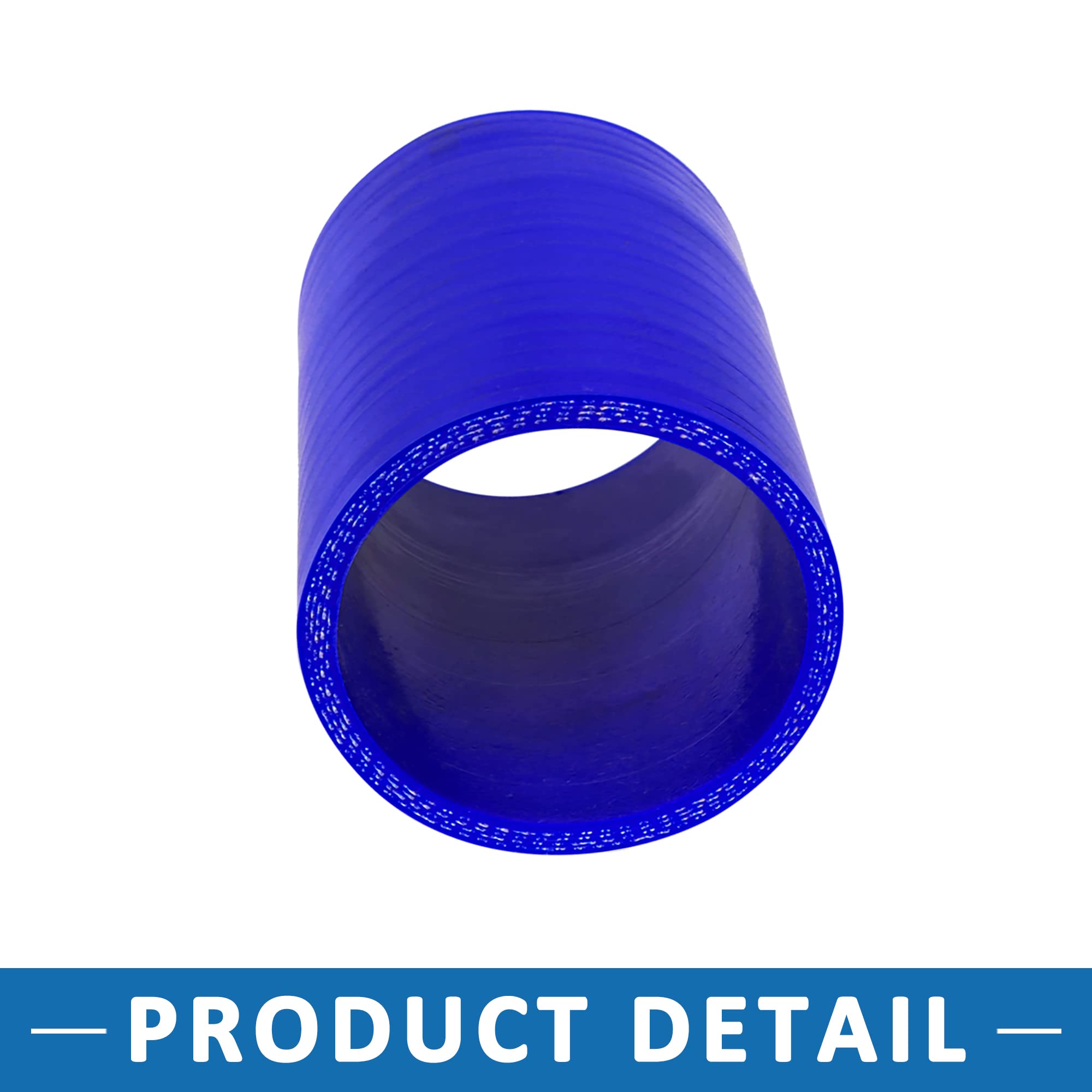 A ABSOPRO Auto Dritto Tubo 65mm ID Accoppiatore Intercooler Tubo Blu Silicone