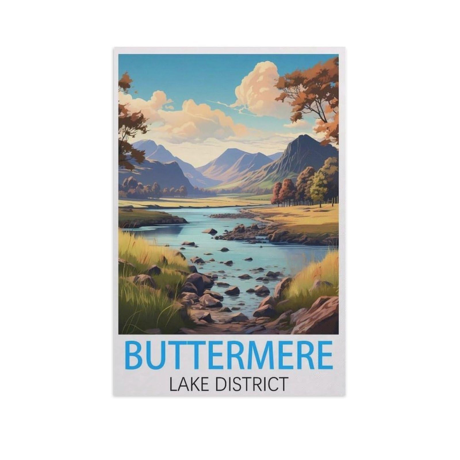 Jigsaw Puzzle 1000 Pieces for Adults，Buttermere Lake District，Large Puzzle Game Artwork for Adults Teens（38x26cm）-AK1