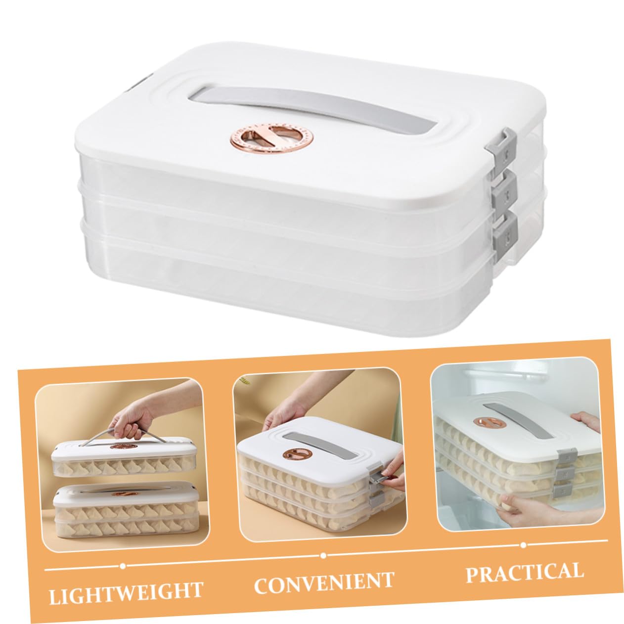 Gatuida Contenedor de Almacenamiento para Alimentos con Tapa de Pp, Resistente al Desgaste, Adecuado para Verduras y Comida en Cajones y Armarios