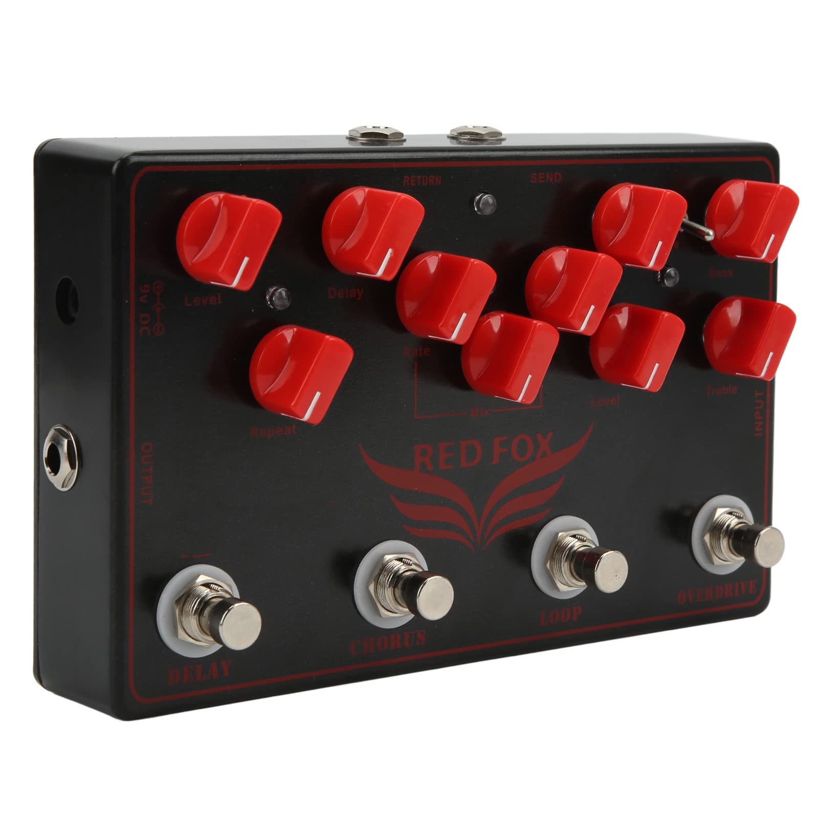 Delay Chorus Looper Gitarre Effektpedal 4 in 1 Synthesizer Overdrive Multi-Effektpedal Synthesizer mit Schleife FX senden
