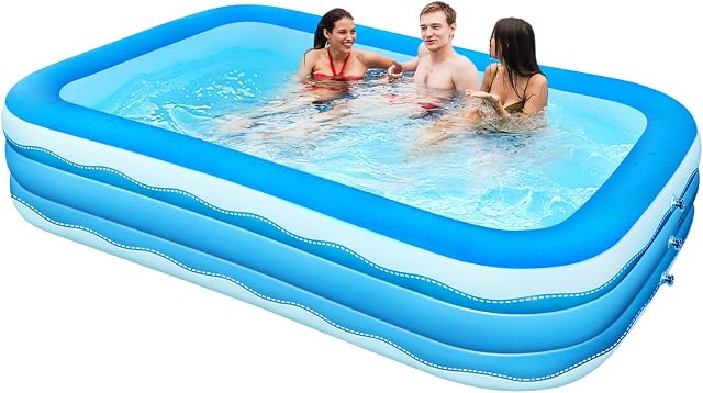 HOUSN Paddling Pool, Swimming Pool Inflatable Pool Toys Pool Swimming Pool Toys Paddling Pool Above Ground Pool for Backyard Indoor & Outdoor, Fast Set 118" X 72" X 22"