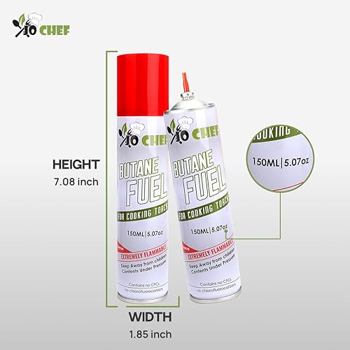 Miniatura 3 de Jo Chef Recambio de butano, repuesto de combustible de antorcha de butano, recipiente de recarga de líquido para encendedor de gas, líquido