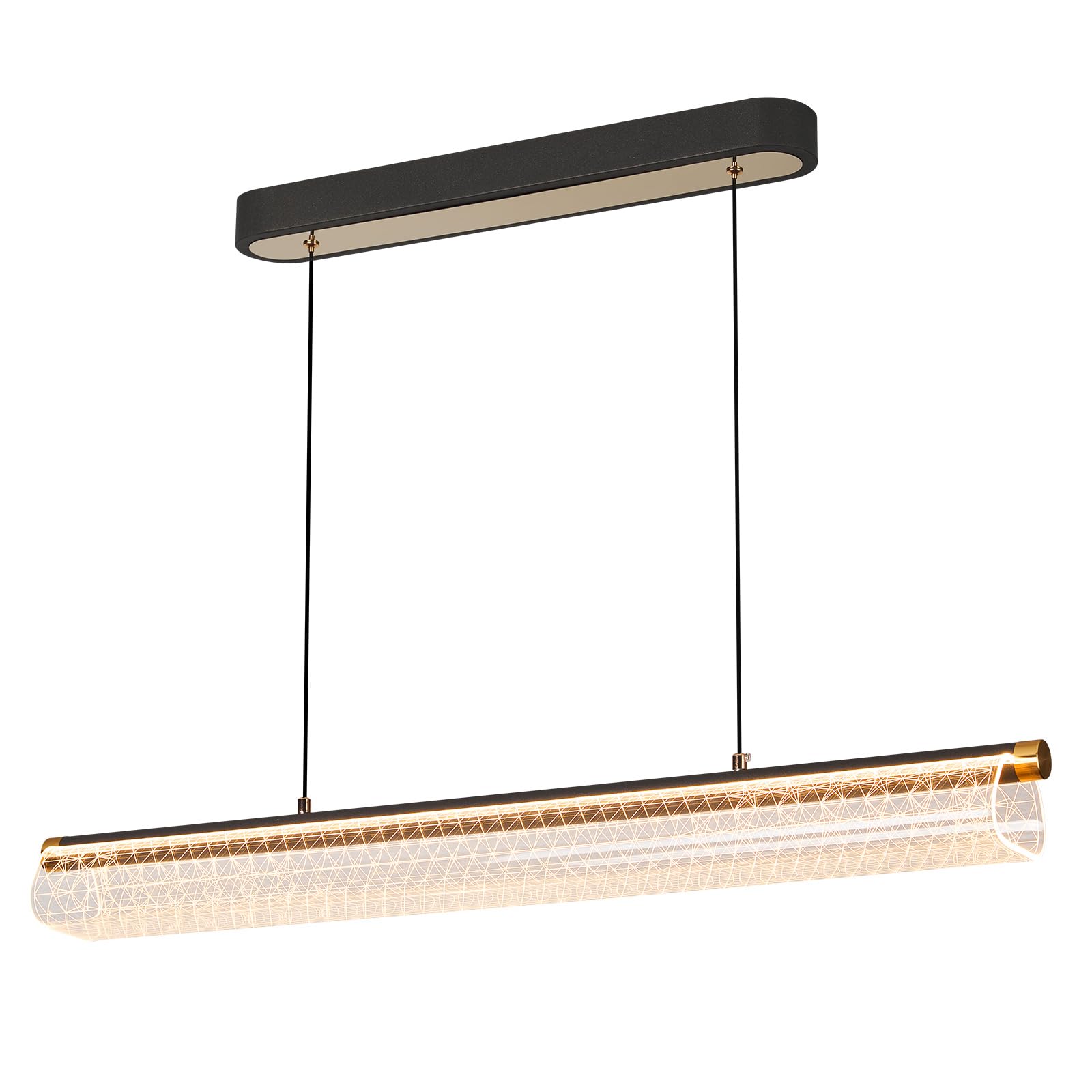 Dimmable Modern Linear Pendant Light, LED Suspension Fixture Adjustable Height Pendant Light Kitchen Island Dining Room Living Room Pendant Light, for Dining Room, Kitchen, Breakfast Bar,