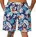 KAILUA SURF Herren-Badehose, lang, schnell trocknend, Herren-Boardshorts, 22,9 cm Schrittlänge, Herren-Badeanzüge mit Netzfutter, Tropische Blätter blau, Large