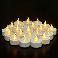 Vista 1 de Velas de té sin llama, funcionan con pilas, velas LED de té, paquete de 100 velas falsas parpadeantes a granel para bodas, fiestas, cumpleaños