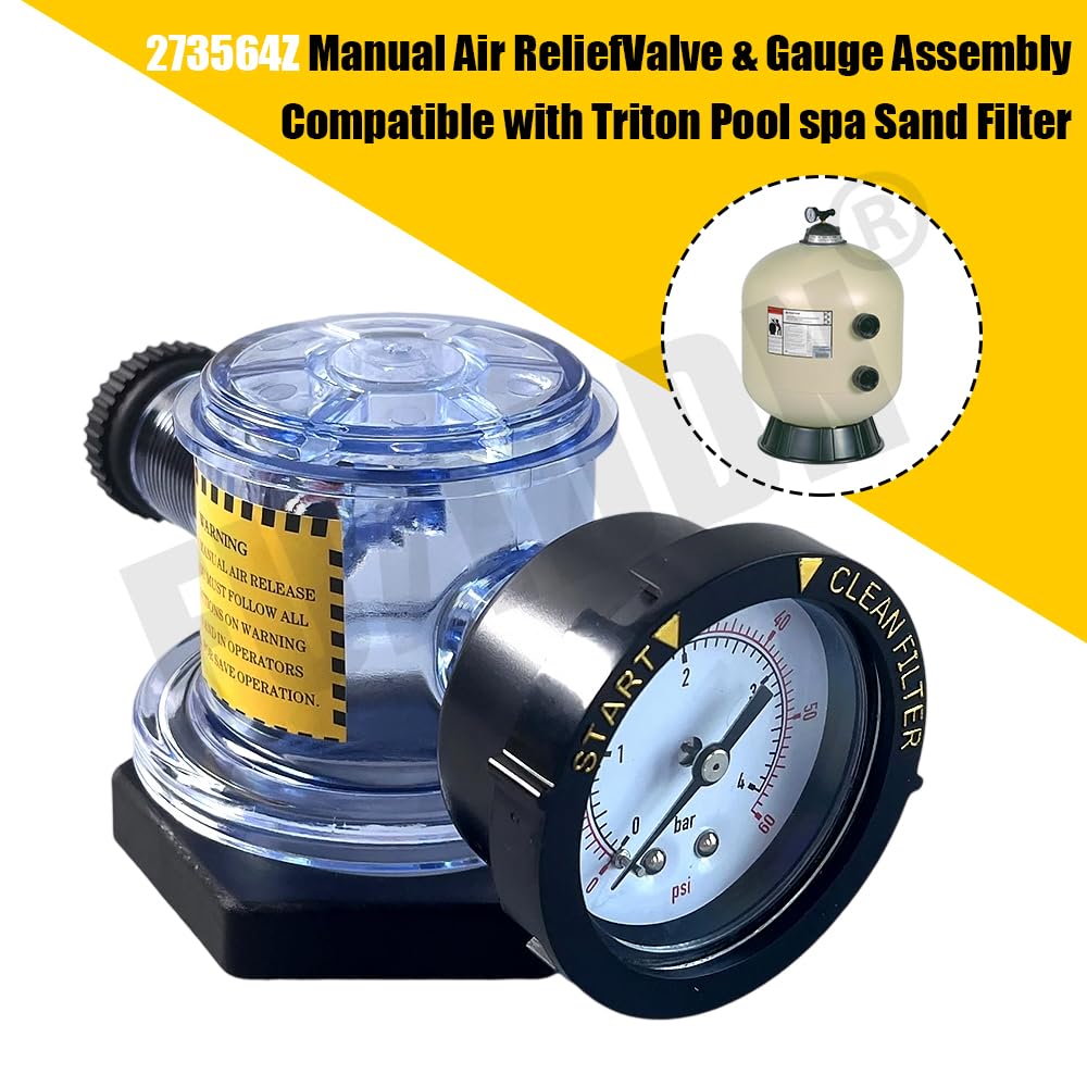 Gruppo valvola di sfogo aria manuale 273564 273564Z per filtro a sabbia per piscina e spa, compatibile con Pentair Triton II, Triton C, TR100C, TR140C, valvola di sfiato dell'aria di ricambio