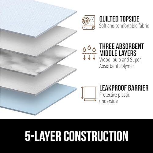 Miniatura 4 de Gorilla Guard - Almohadillas desechables para cachorros, 100 unidades de 28 x 34 pulgadas, almohadillas de 5 capas para orina para perros,