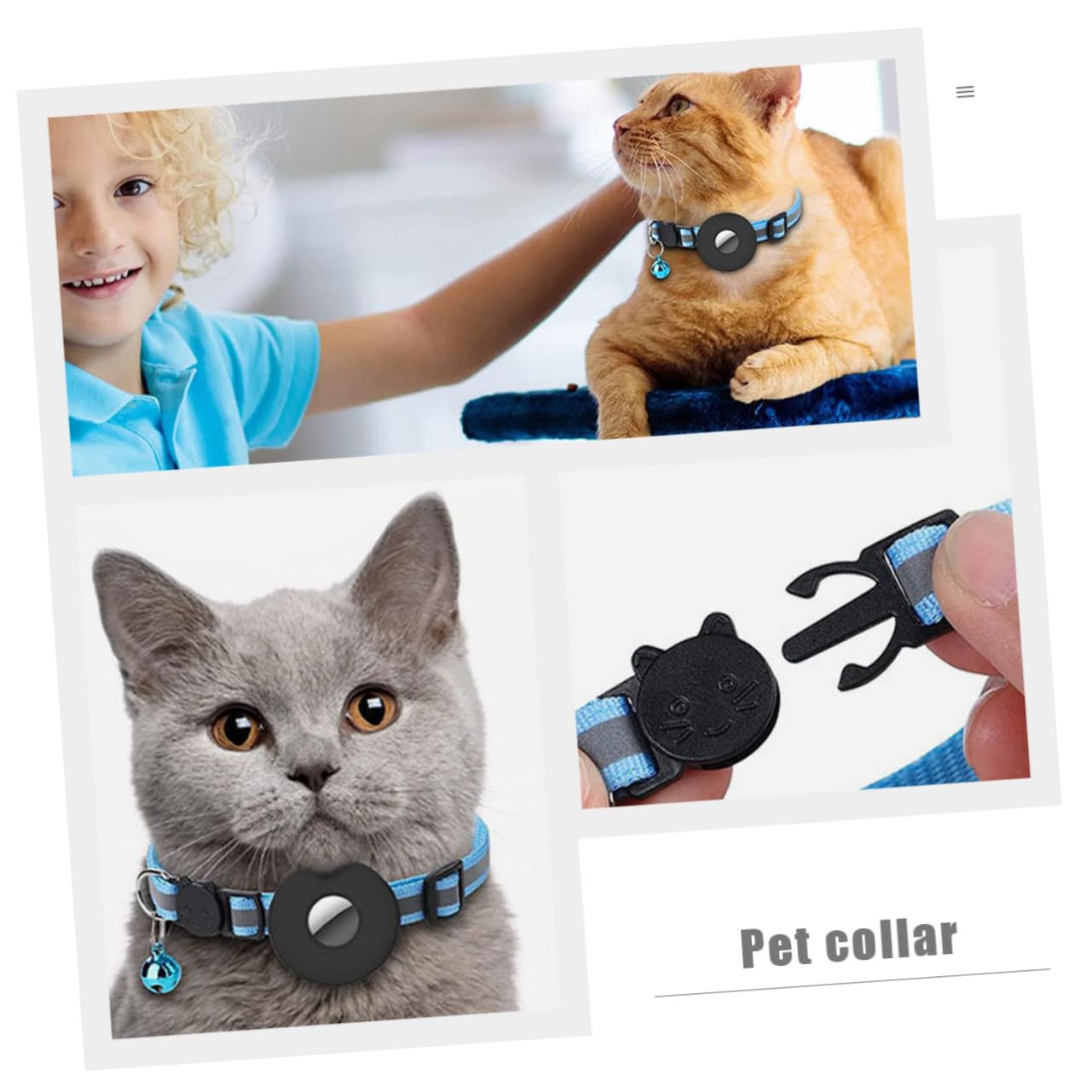 INOOMP 5pièces Collier Réfléchissant pour Chat avec Cloche Amovible Collier Ajustable Et Léger pour Animaux De Compagnie pour Fêtes Et Événements Spéciaux
