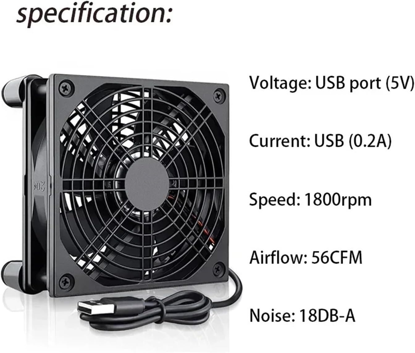 Laptop 12CM Cooling Fan Radiator Router Cooling Fan High Airflow Quiet 5V USB Power Supply