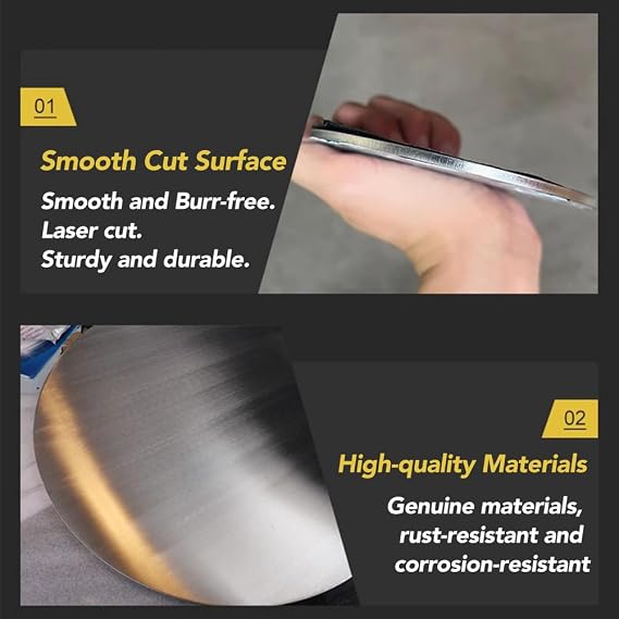 Solid Round Sheets 304 Stainless Steel Plates Mirror-Polished Diameter 45MM Steel Alloy Disc Panel Used for Industrial Decoration,Thickness 2.5mm