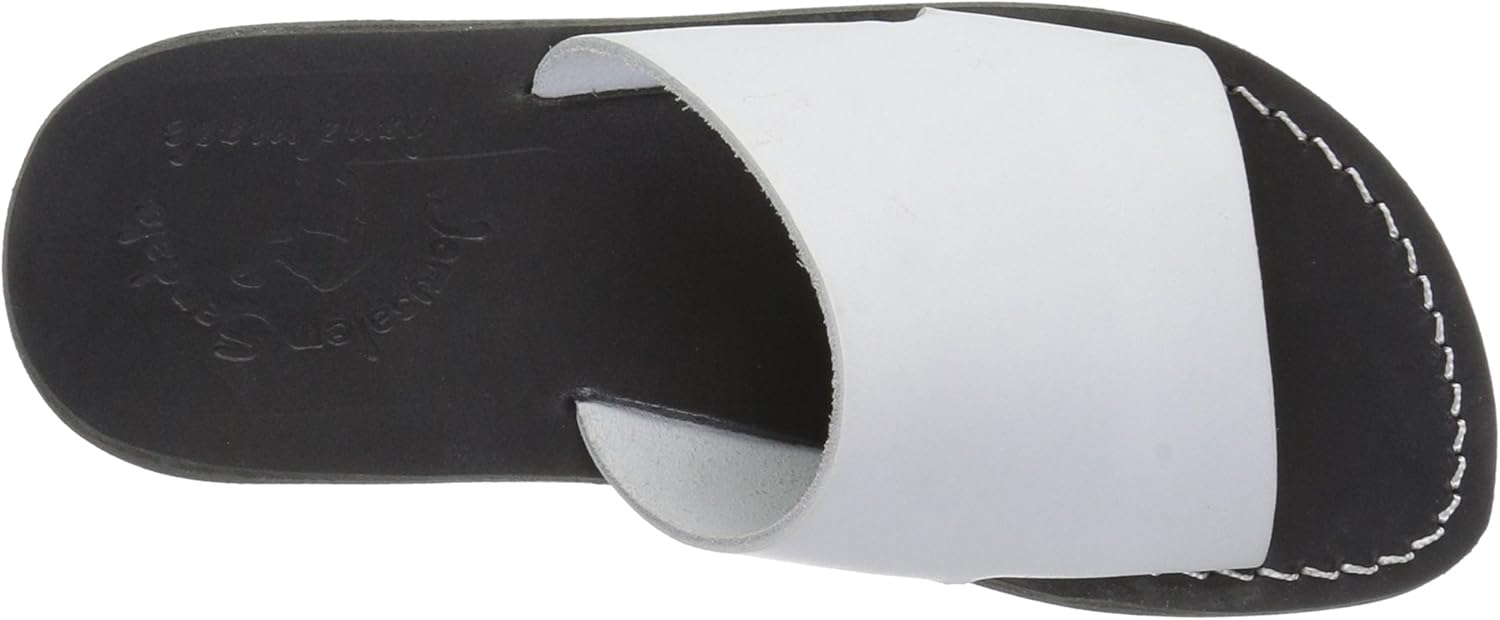 Jerusalem Sandals Women's Bashan Rubber Slide Sandal 5 Black White