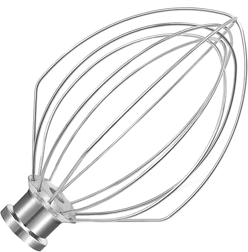 K5A Batidor de acero inoxidable para mezclador KitchenAid de 5 cuartos de galón, apto para K5, K5SS, KG25, KP50, KSM6573, KSM450500, batidor de