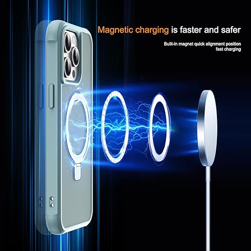 Miniatura 3 de Funda compatible con iPhone 12 Pro Max y iPhone 13 Pro Max de 6.7 pulgadas, con soporte magnético invisible tipo anillo, gran agarre, compatible con