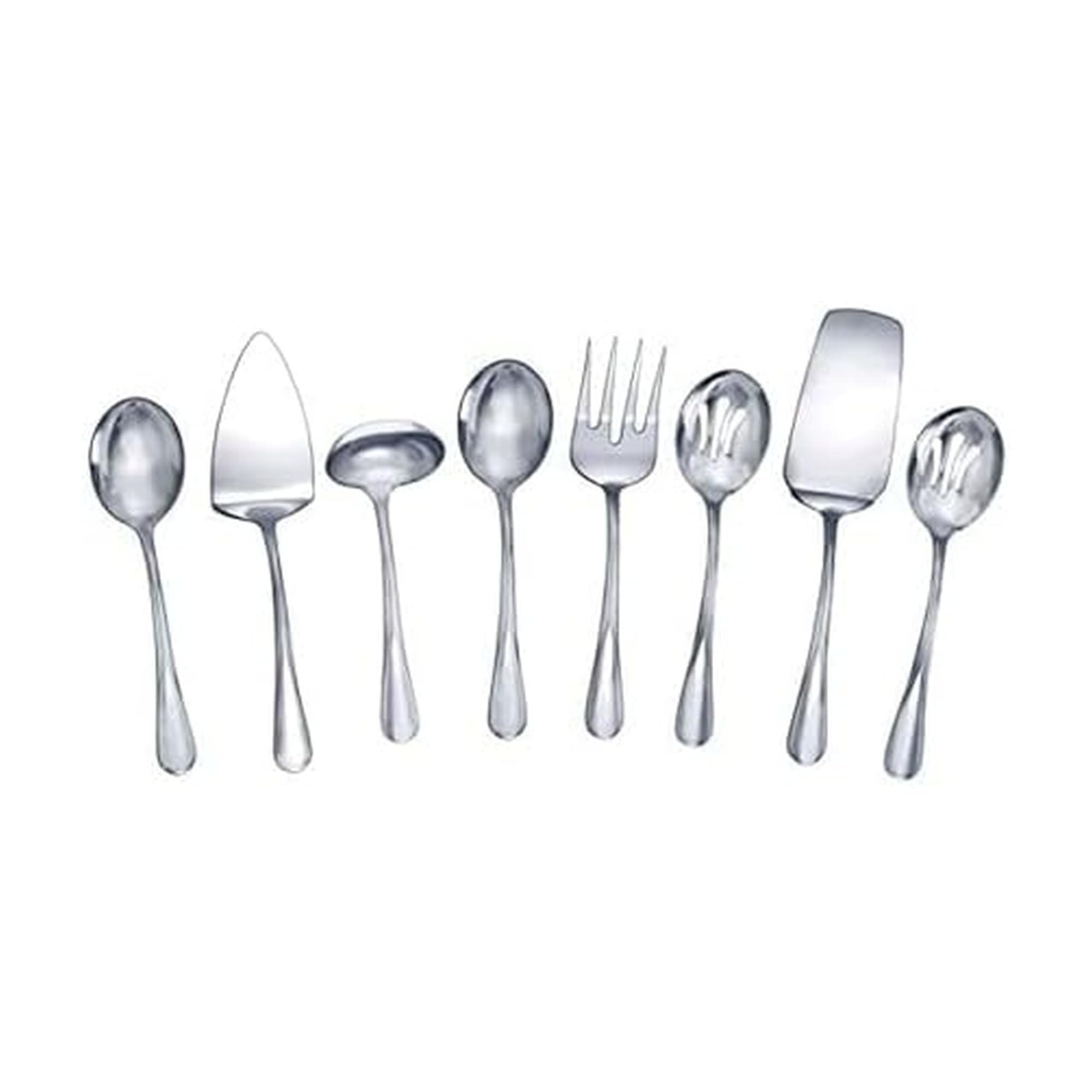 Gourmet Basics by Mikasa 5181046 Kaylee 8-Piece Stainless Steel Serving Set