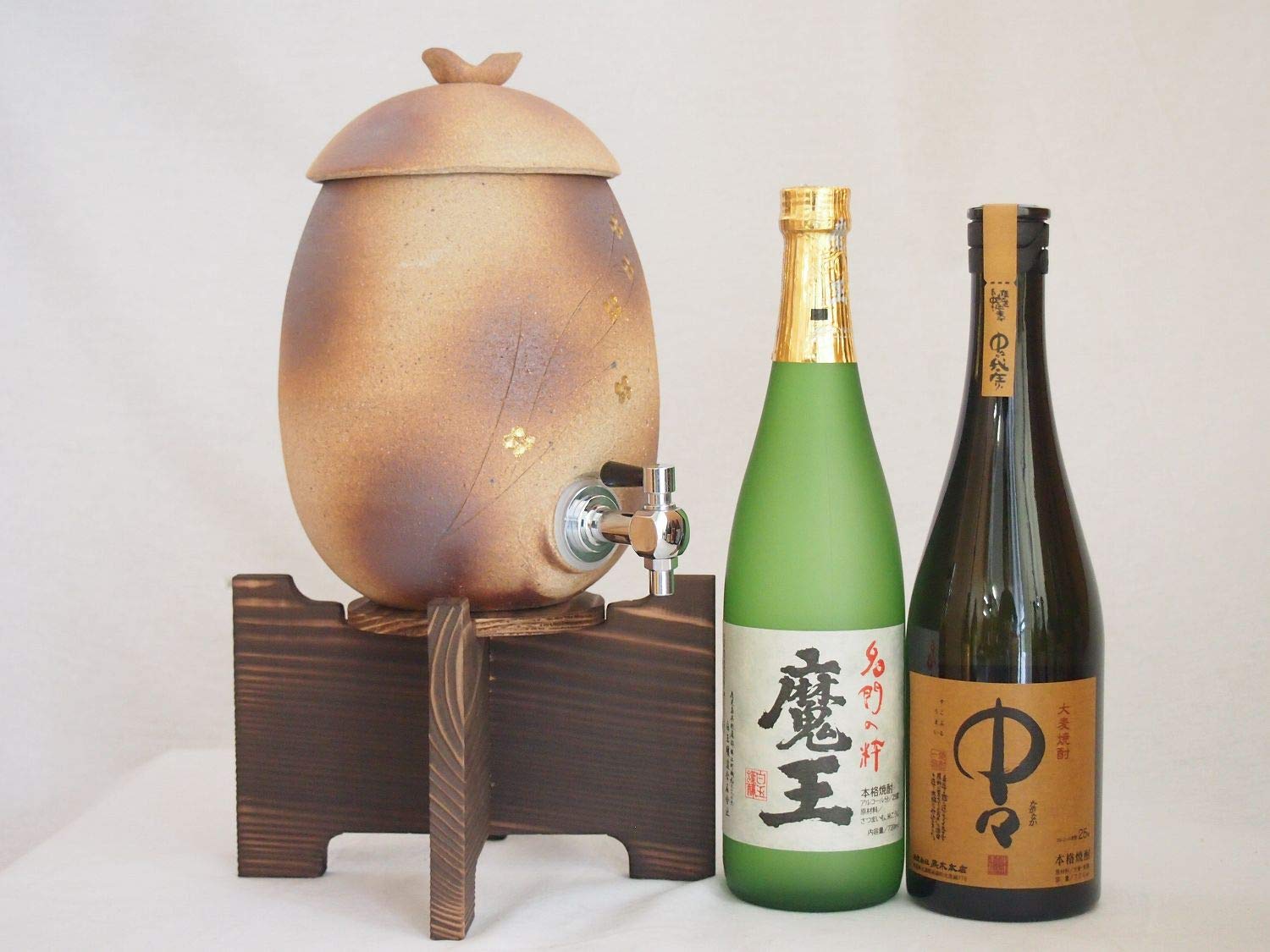 Amazon.co.jp: 信楽焼・明山窯 焼酎サーバー 火色金小紋 2200cc(滋賀