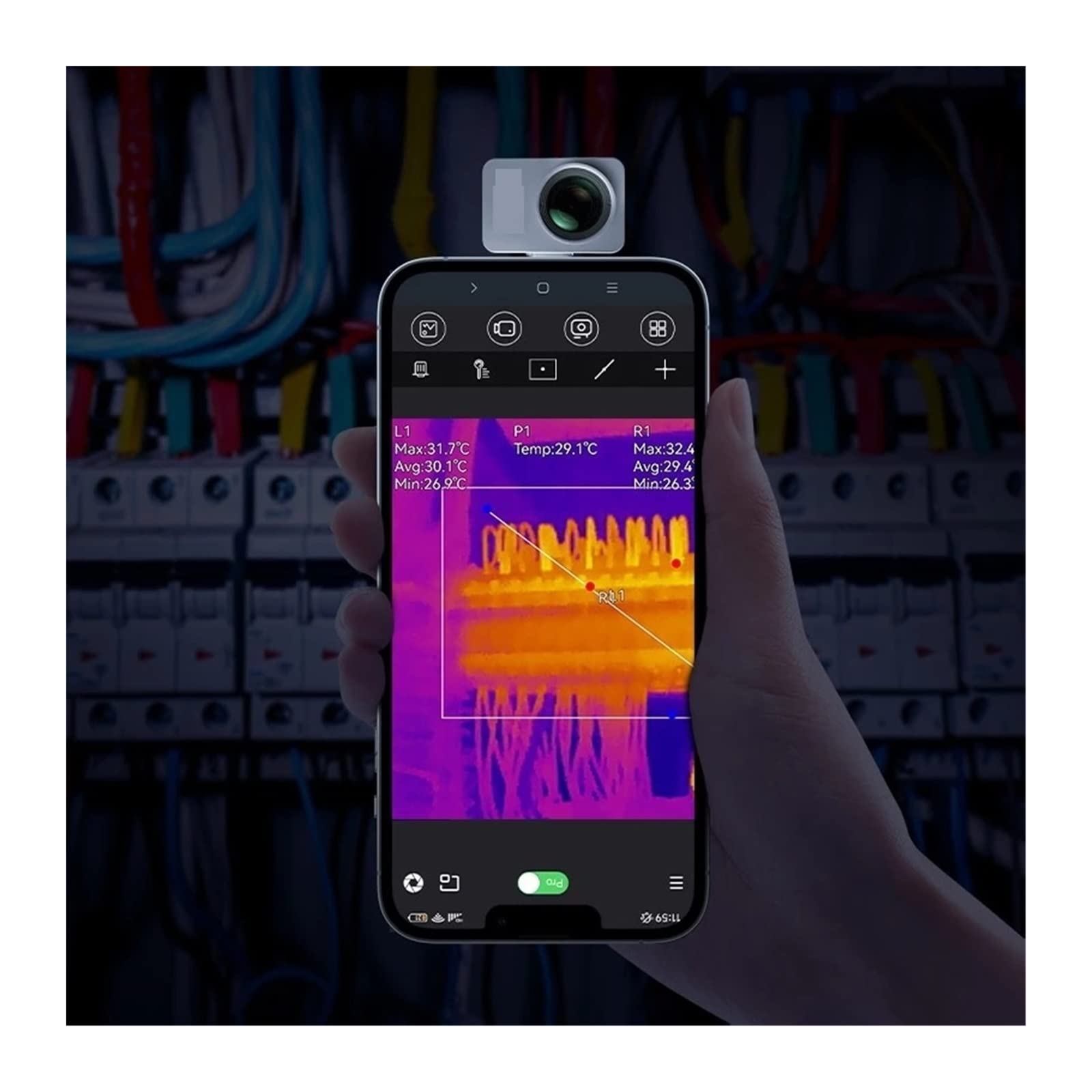 Ręczna kamera termowizyjna Kamera termowizyjna do telefonu 256x192 25Hz obwód PCB Test przemysłowy ogrzewanie podłogowe temperatura rury kamera na podczerwień z analizą komputera i nagrywaniem wideo(P