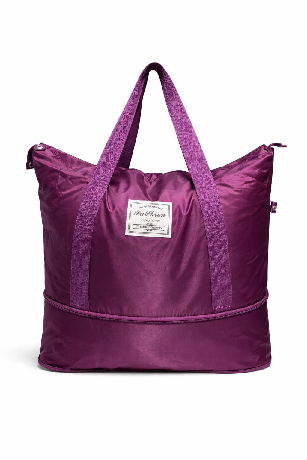 Foldable Travel Duffle Bag for Women & Girls | Waterproof Gym Bag with Shoe Compartment | Lightweight Large Capacity Weekend Bag | Stylish Tote Bag for Travel, Gym & Yoga (Maroon)-image-33