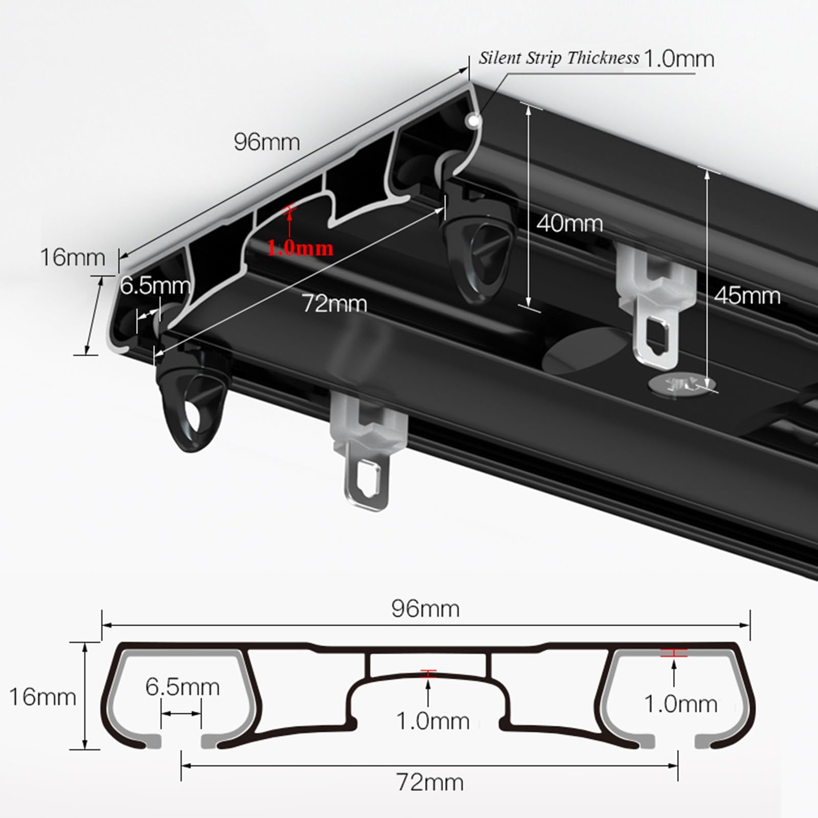 Rail Double pour Rideaux, Rail De Rideau De Plafond en Aluminium, Tringle À Rideaux Double en Métal pour Balcon, Chambre, Baie Vitrée, Salon(Champagne,560cm/4 * 140cm)