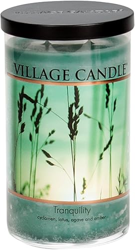 Village Candle Tranquility - Vela en tarro grande de 19 onzas, colección Traditions, color verde