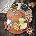 Shanik Upgraded Cheese Cutting Board Set, Acacia Wood Charcuterie Board Set, Cheese Serving Platter, Cheese Board and Utensil Set, 3 Knives, Ceramic Bowls - Gift for Any Occasion
