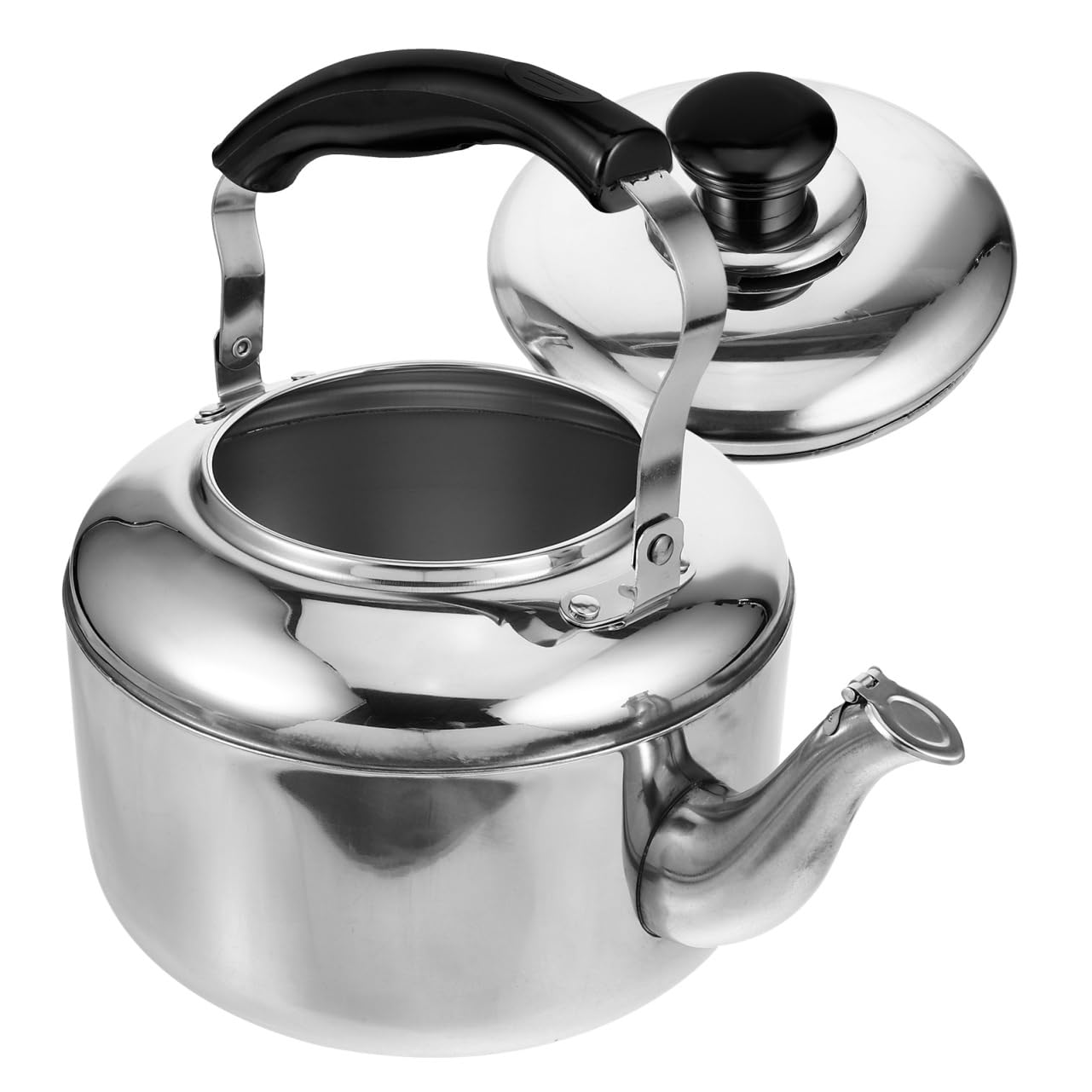 Ciieeo Whistling Tea Kettle, 4L Stainless Steel Stovetop Teapot for Boiling Water, Large Capacity Kitchen Water Heater Pot, Loud Sound Pitcher Compatible with Gas and Induction Hob