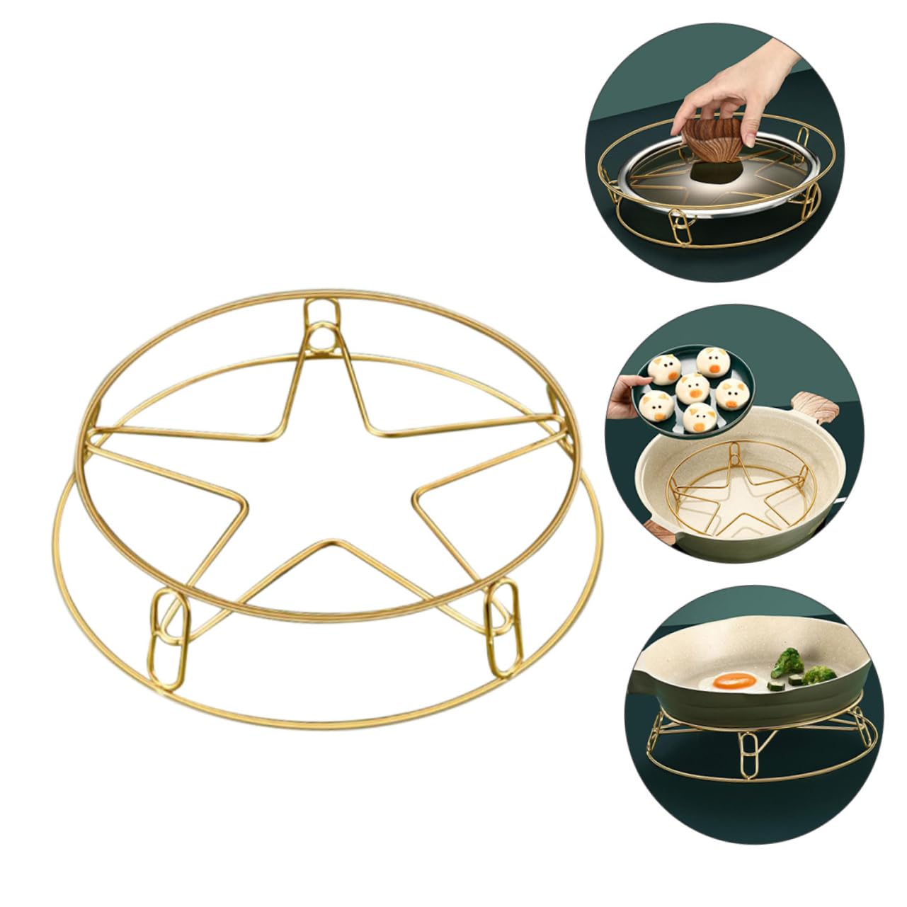 SOLUSTRE 1pc Stainless Steel Kitchen Steam Rack Heat Pot Storage Holder for Organizing Cookware Versatile Design for Pots Rustproof Kitchen Gadget