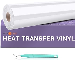 HTVRONT White HTV Vinyl Roll - 12" x 30ft White Iron on Vinyl, Heat Transfer Vinyl for T Shirts, Easy Cutting & Weeding for Cricut and Silhouette (White)