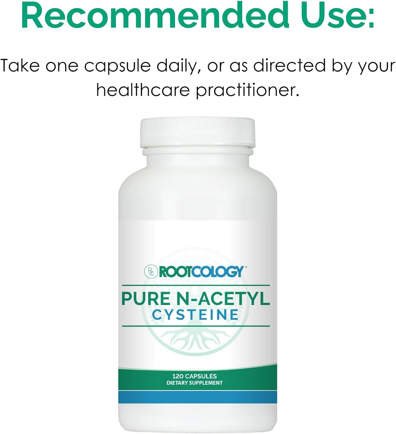 Rootcology by Dr. Izabella Wentz | Pure N-Acetyl Cysteine | (NAC) 900mg | 120 Capsules