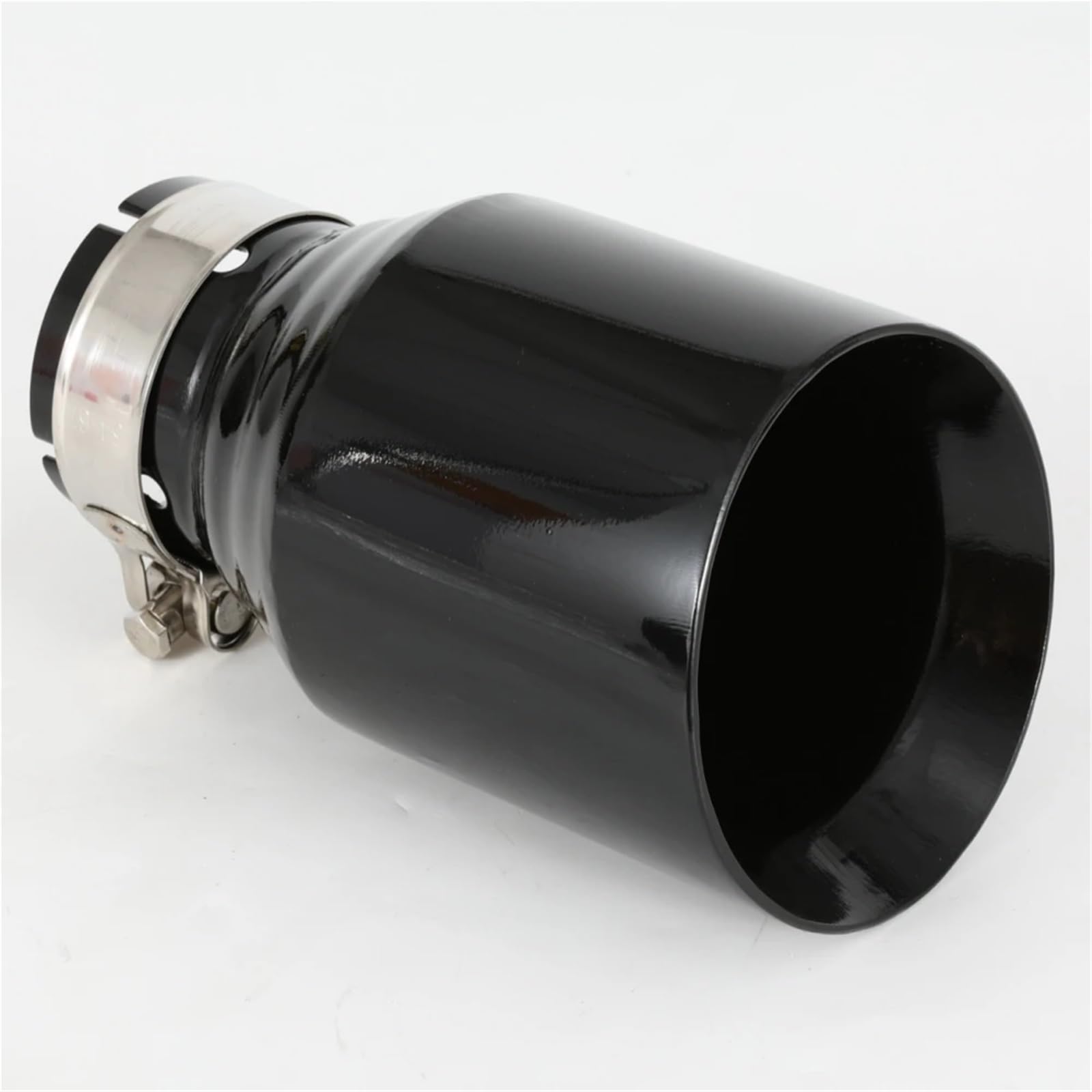 Car Silencer Pasuje do serii Bmw mazdy VW Benz Stalowa błyszcząca czarna rura wydechowa Skos Edeg Błyszcząca końcówka tłumika(54MM IN 114MM OUT)