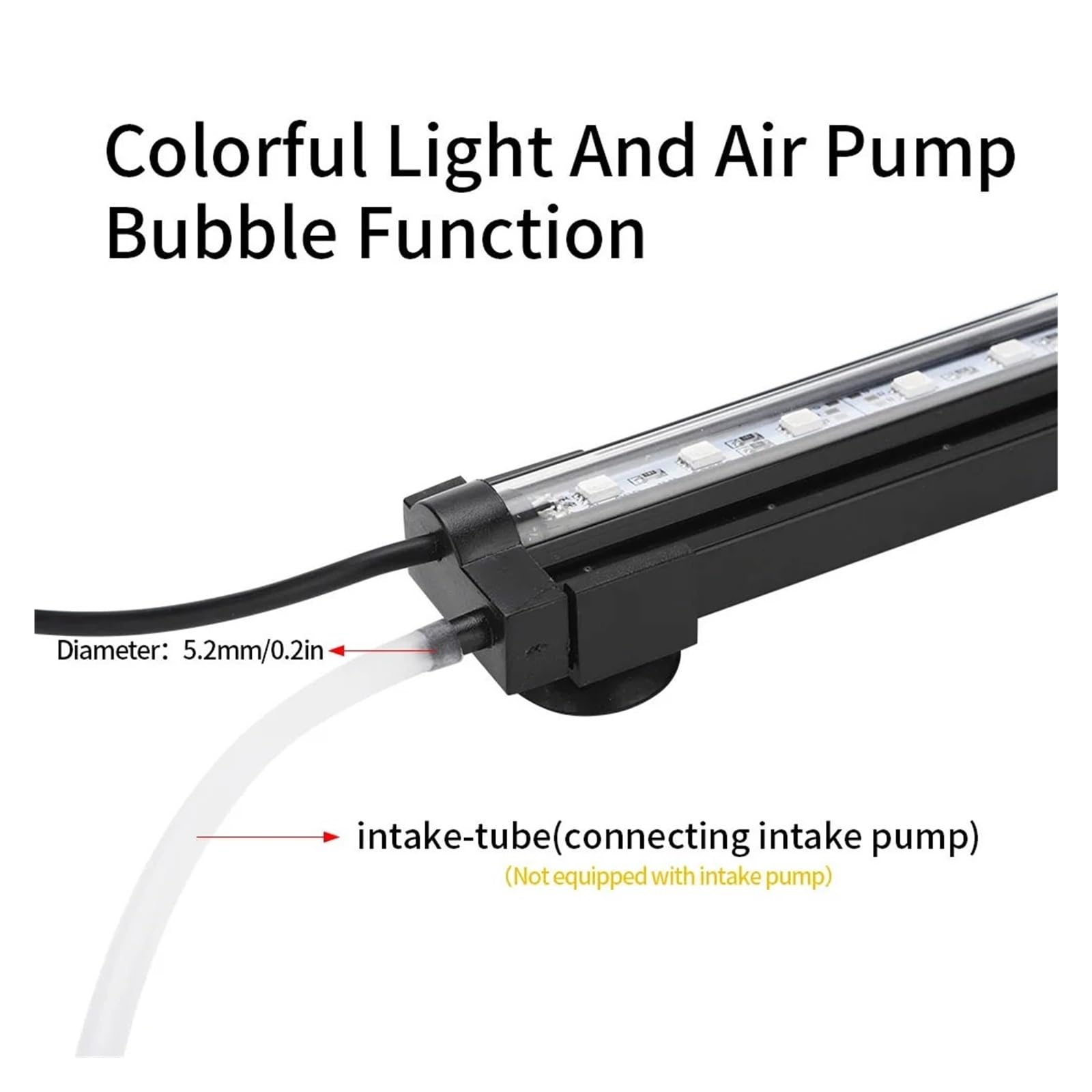 Lámpara de Burbujas de Aire LED de luz de Control Remoto de Acuario de 90-260 V 20-58 cm(SZD-A20RM,UK Plug)