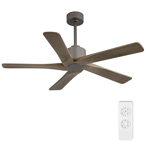 WINGBO 48" DC Ceiling Fan No Light - 5 Carved