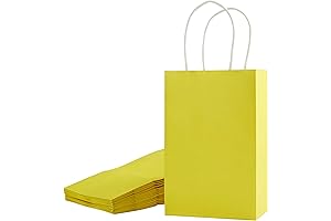 SUNCOLOR 24 Pieces Yellow Goodie Bags Party Favors Small Gift Bags