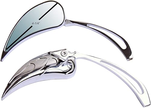 Miniatura 4 de MotorToGo Mini espejos de motocicleta cromados compatibles con Moto Guzzi V11 1999