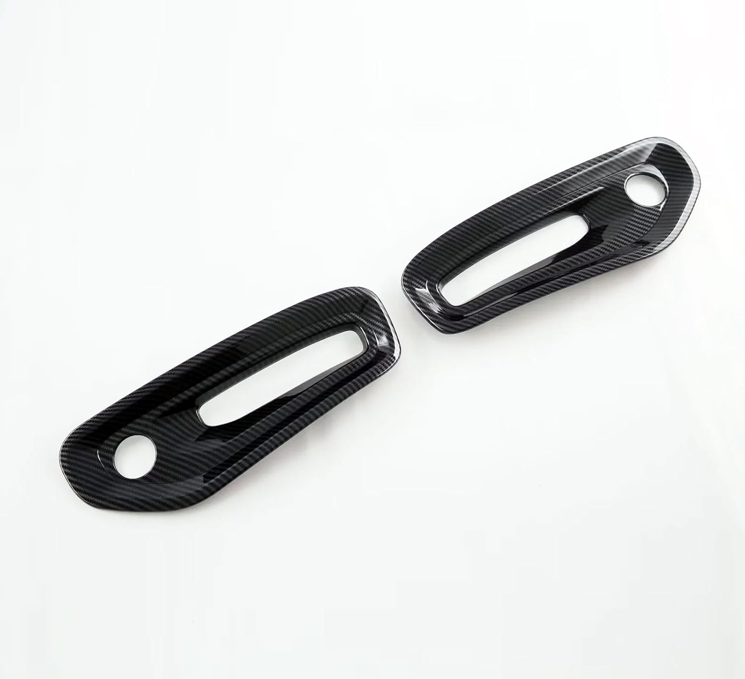 Front Fog Lights Covers Compatible with Dodge Ram 1500 2023 2024 Fog Lamp Frame Trim Replacement Exterior Car Accessories ABS 2PCS(Carbon Fiber Style)