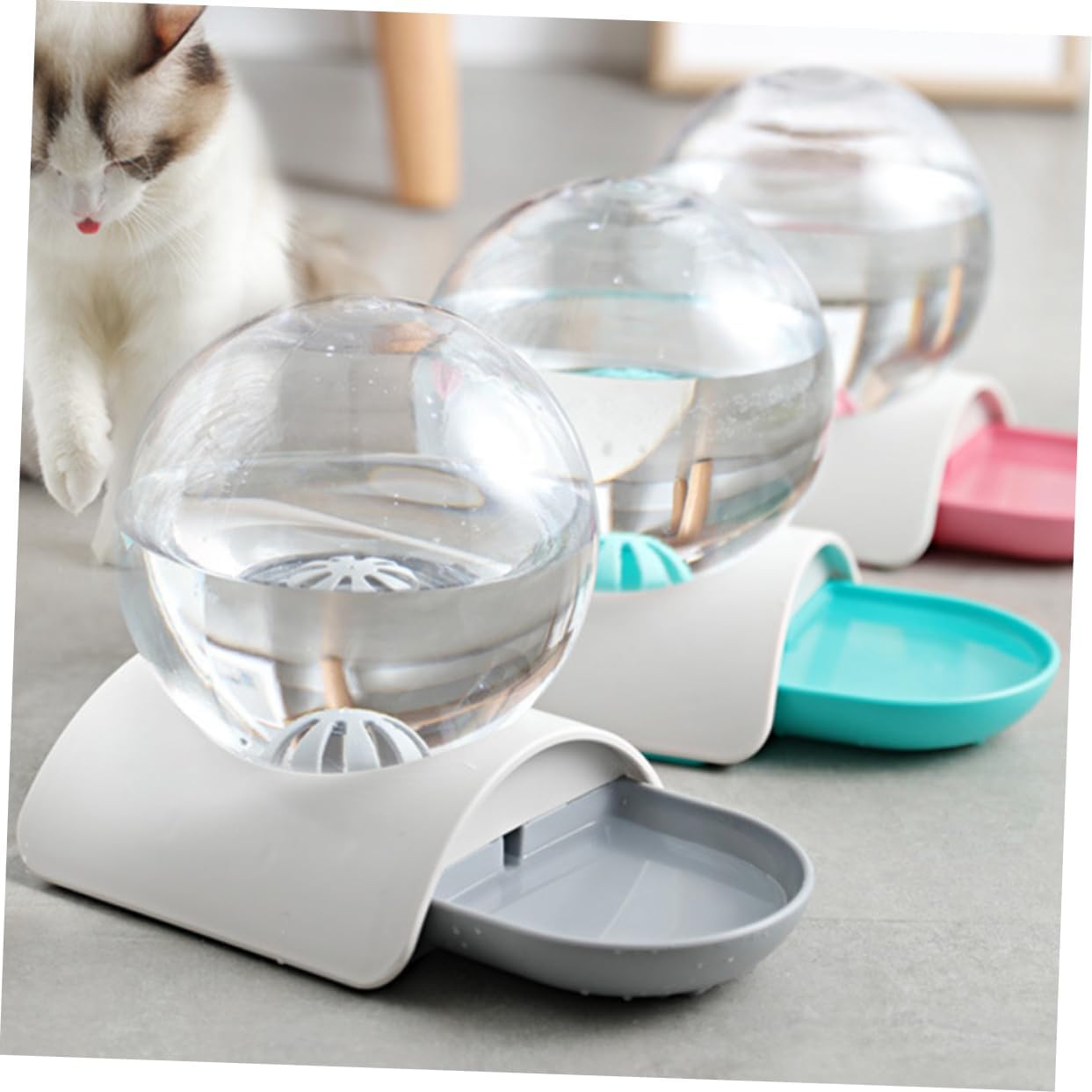 SUPVOX Automatic Pet Water Dispenser Pink Drinking Bowl for Cats and Dogs Durable Design with Smooth Surface Non-Slip Base for Home Decor and Pet Hydration