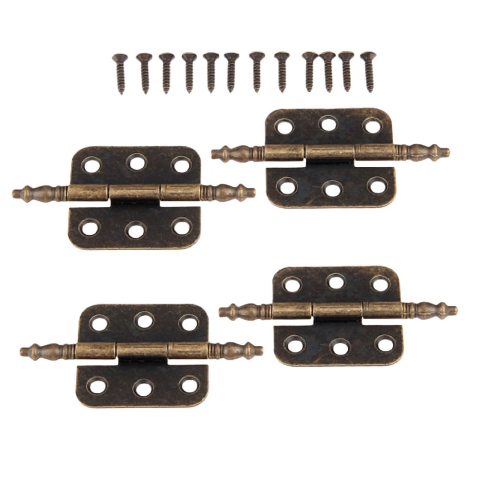 16 Pcs Antique Bronze Iron 6 Holes Hinges for Vintage Wooden Box Toolbox Cabinet Cupboard Furniture Fittings for Gate