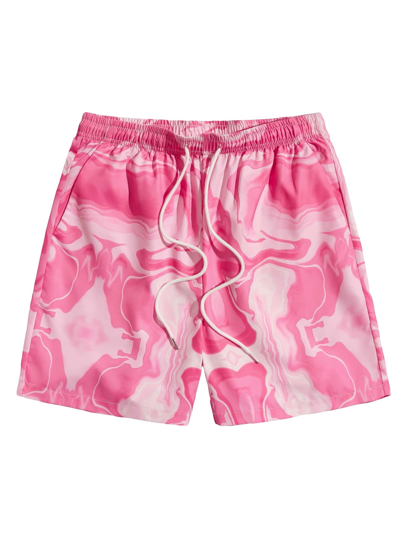 OYOANGLE Men's Floral Print Shorts Athletic Shorts Drawstring Swimwear Bathing Suits