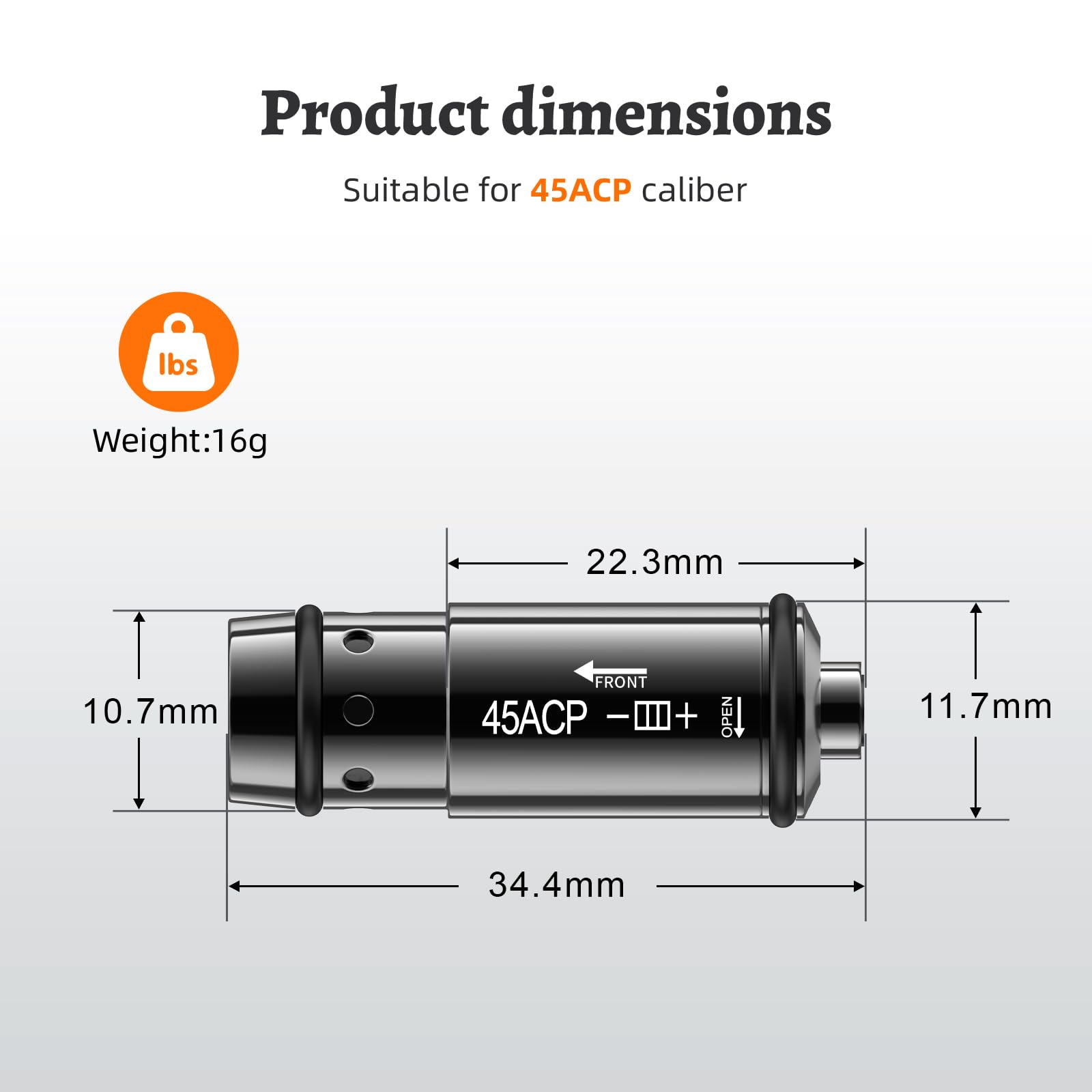 45ACP Laser Training Cartridge Dry Fire Training System for Dry Fire Practice and Shooting Training with 3 Set Batteries and Replaceable Back Cover — view 2