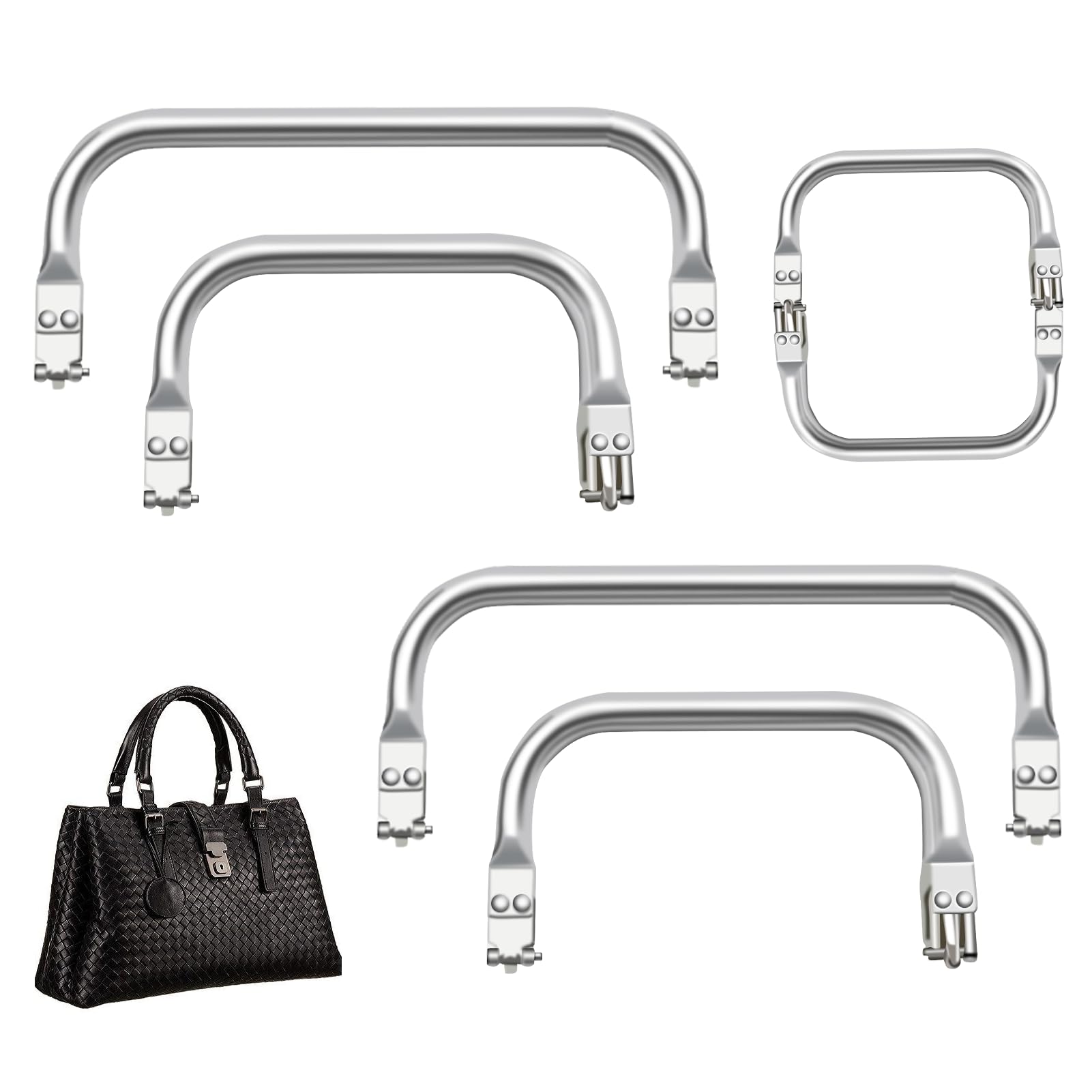 Cadres En Aluminium Pour Sacs DIY - Lot De 4, Avec Fermoir, Pour Sac à Main Ou Portefeuille - 5