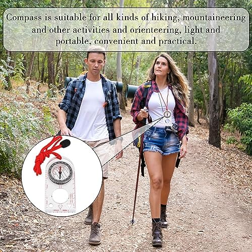 1Pcs Multifunctional Compass Orienteering with Magnifying Glass and Scale Portable Compass Navigation for Camping Hiking Trekking Climbing Orienteering and Any Other Outdoor Activity
