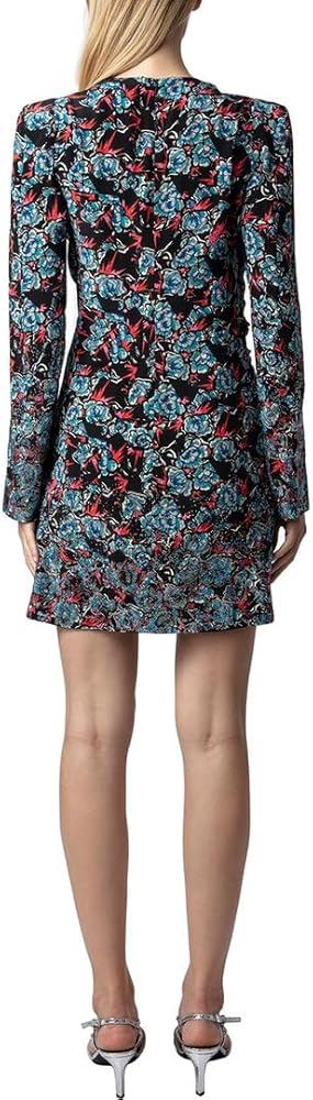 Zadig & Voltaire Womens Radar Thunder Strass Silk Dress, M, Black